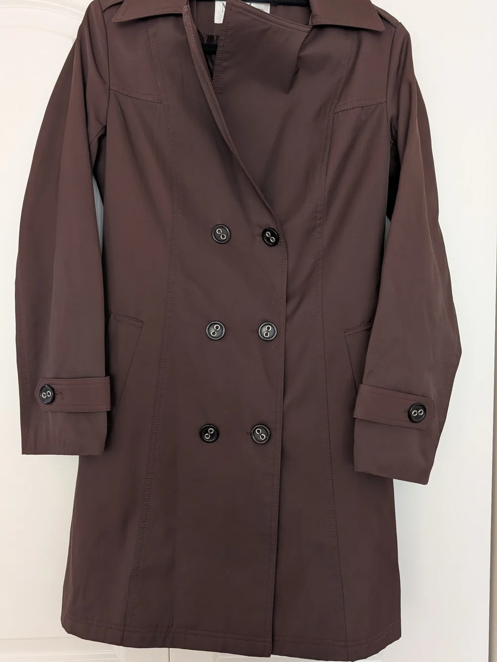 MaxMara Double-Breasted Chocolate Brown Trench Coat - Picture 3 of 4